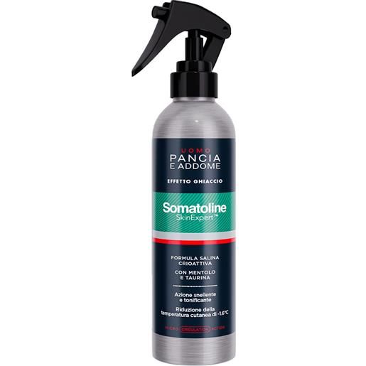 Somatoline skinexpert uomo pancia e addome cryo spray trattamento uomo snellente mentolo taurina caffeina 250ml