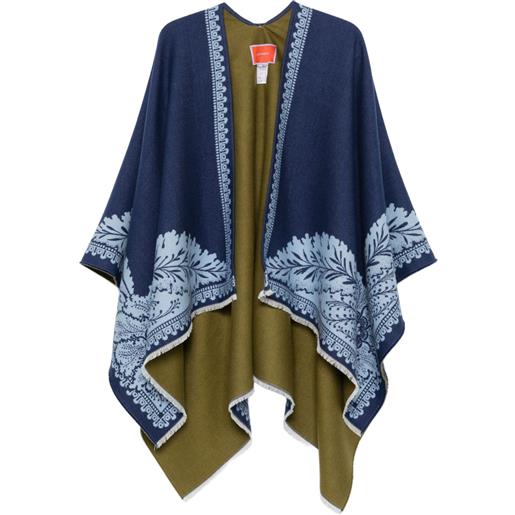 La DoubleJ poncho con stampa paisley - blu
