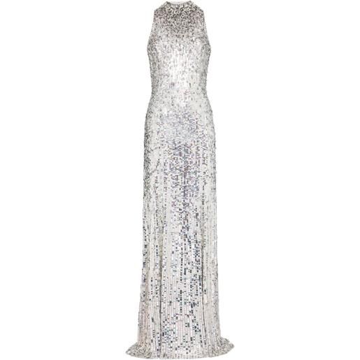 Jenny Packham abito lungo con paillettes - grigio