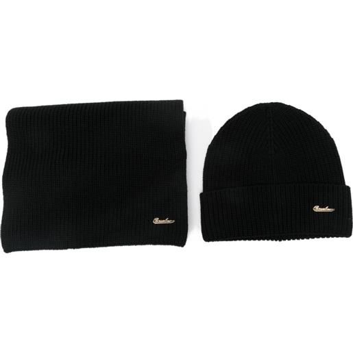 Borsalino set berretto con ricamo - nero