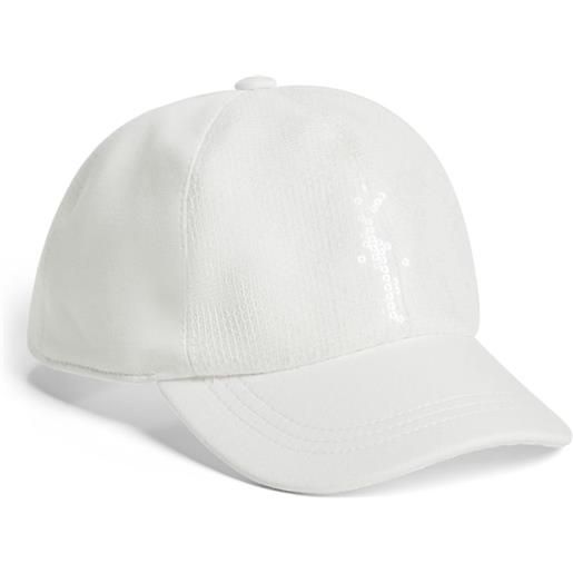 Brunello Cucinelli Kids cappello da baseball con paillettes - bianco