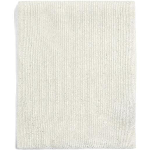 Brunello Cucinelli Kids sciarpa a coste - bianco