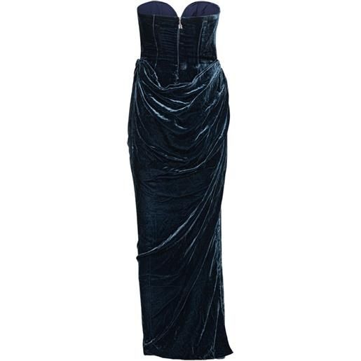 ROTATE BIRGER CHRISTENSEN abito lungo in velluto - blu