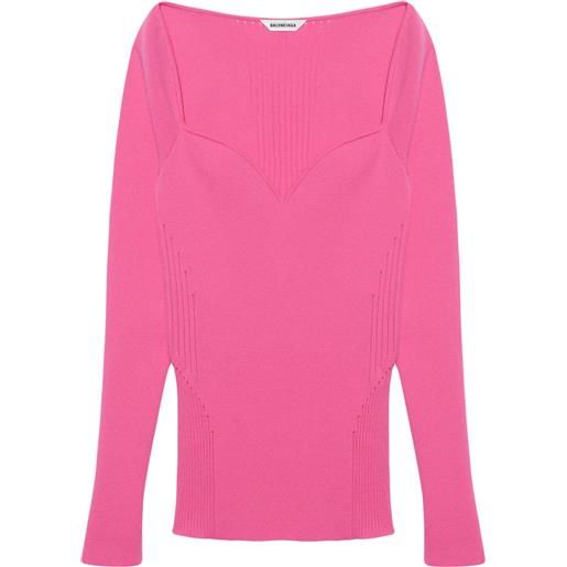 Balenciaga top con scollo a bustino - rosa