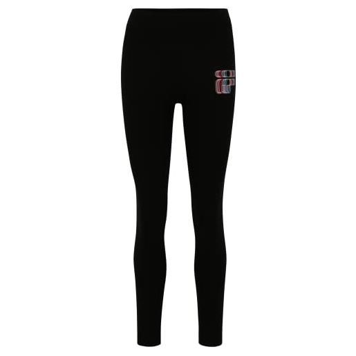 FILA logo strozza graphic leggings, nero, s donna