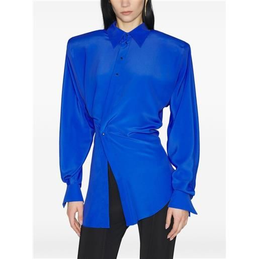 Mugler camicia con spalline imbottite - blu