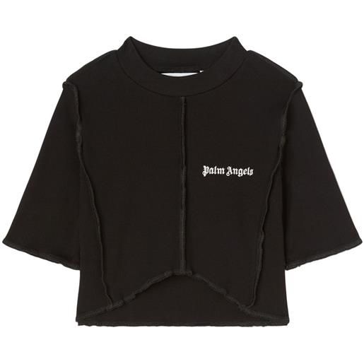 Palm Angels top corto con stampa - nero