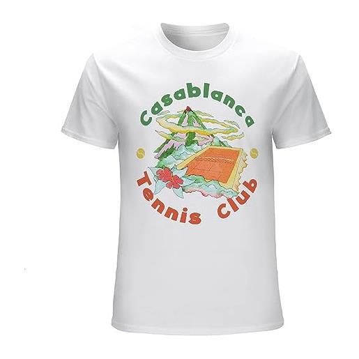 HGEYUXIN casablanca tennis club icon printed t-shirt top white m