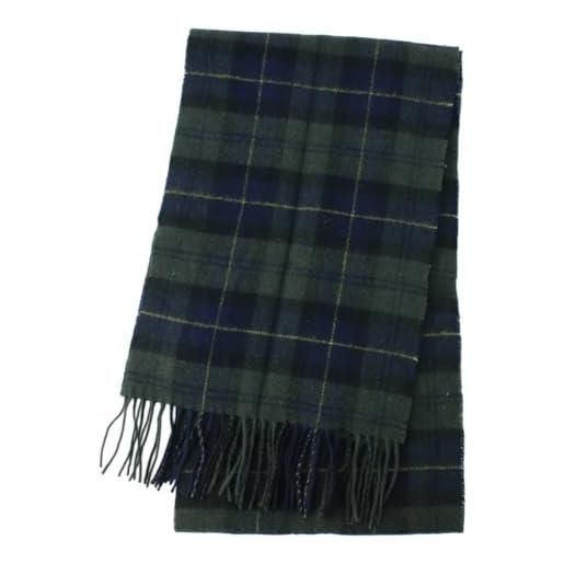 Barbour usc0001-tn28 tartan lambswool scarf olive night sciarpa uomo