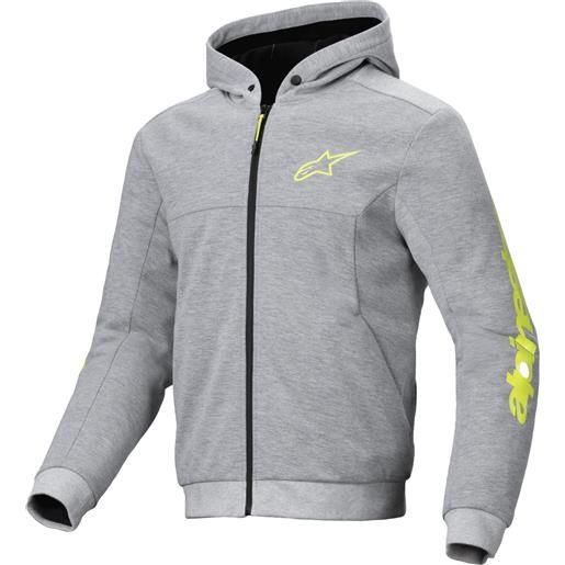 Alpinestars felpa da moto Alpinestars chrome v2 sport grigio-giallo, m