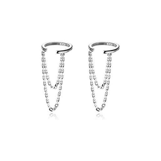 Reffeer Orecchini A Cuffia In Argento Sterling 925 – Fiore Piccolo 0,6 Cm – Ipoallergenici – Con Panno E Scatola Regalo