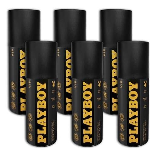 Bizzico 6 lui pacco playboy uomo vip deodorante spray 6 x 150 ml