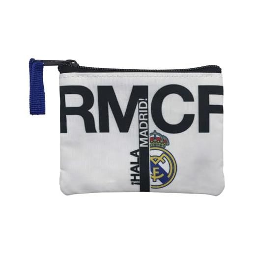 CYPBRANDS real madrid portafoglio rettangolare, bianco, 12,5 x 9 cm, casual