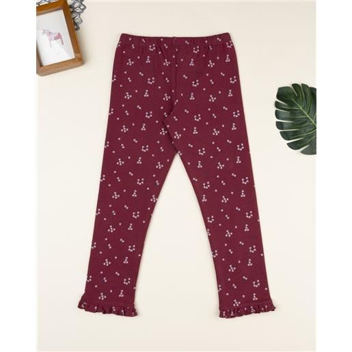 Prénatal legging bambina bordeaux micro fiori