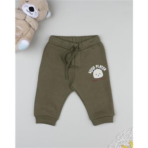 Prénatal pantalone felpato verde bimbo con stampa