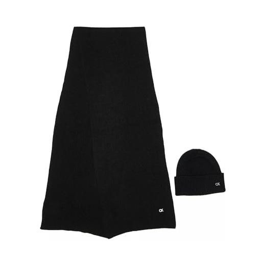 Calvin Klein re-lock beanie / scarf k60k611331, donna, nero (ck black), os