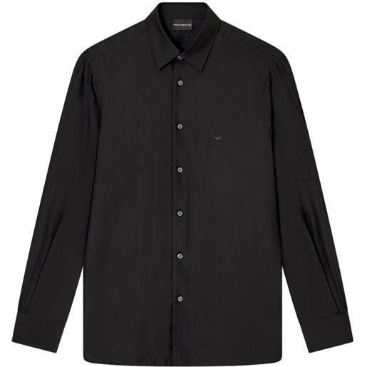 Emporio Armani camicia con applicazione - nero