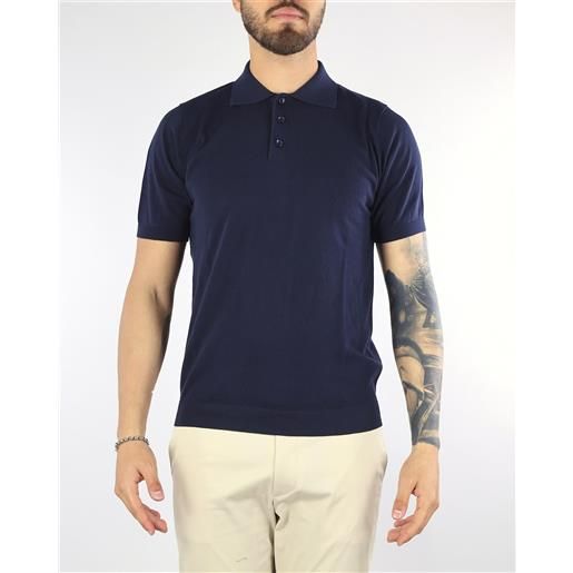 JEORDIE\'S polo blu in filato di cotone