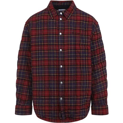 Off-White giacca-camicia trapuntata a quadri - rosso