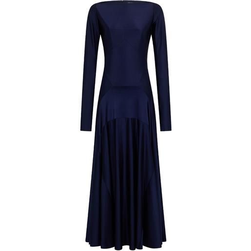 Rabanne abito midi con scollo a barca - blu