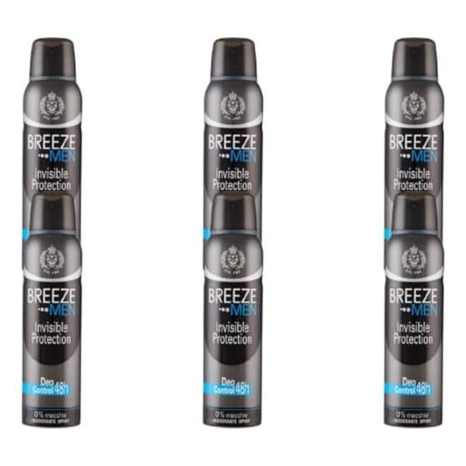 MENDOSA 6x confezioni per breeze men invisible protection deodorante spray 6 flaconi da 150ml