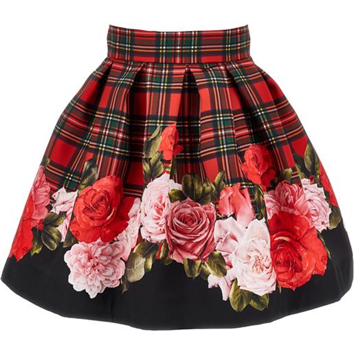 Monnalisa gonna tartan e rose