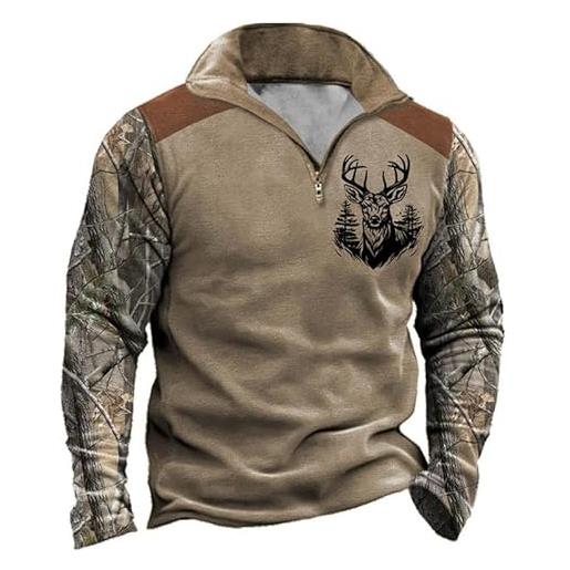 John Deere Felpa Con Cappuccio Uomo | Testa Di Cervo | Tessuto Misto Cotone | Abbigliamento Casual Con Licenza Ufficiale - 6