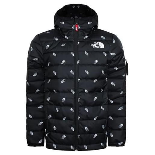The north face, giubbotto per ragazzi kids padded jacket ii junior con cappuccio, cerniera integrale e logo ovunque, nero, invernale, npoaz139ut, nuovo (fr/es, età, 11 anni, 12 anni, taglia normale