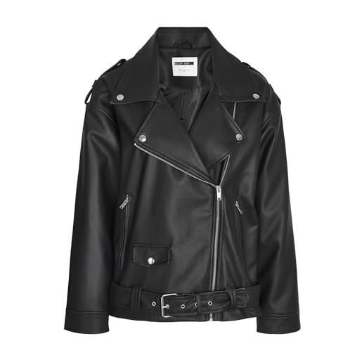 Noisy may giacca da donna in similpelle oversize, nero, m