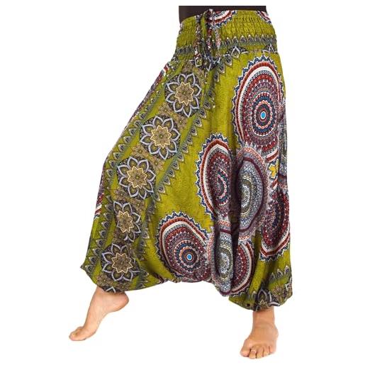 GURU SHOP guru-shop, pantaloni afghani, tuta, pantaloni harem, bloomers, aladdin, verde limone, sintetico, dimensione indumenti: 38