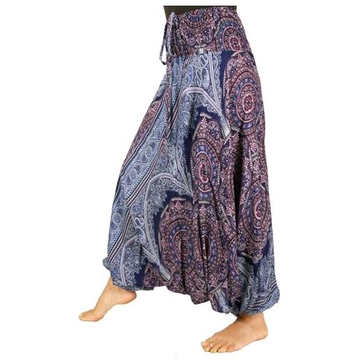 Gheri Pantaloni Aladdin Harem Donna In Cotone Leggero A Righe