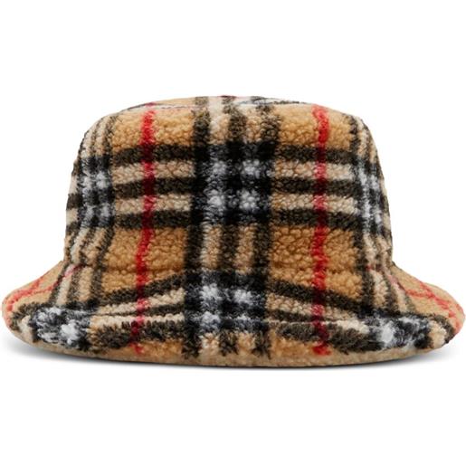 Burberry Kids cappello bucket a quadri - toni neutri