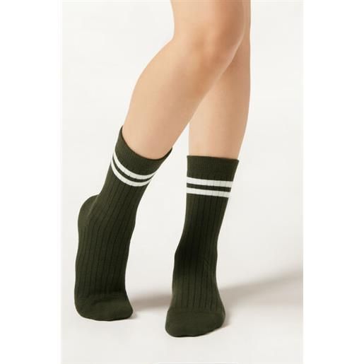 Calzedonia calzini costine fantasia bambini verde
