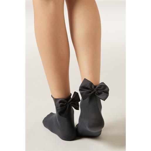 Calzedonia calze con fiocco in cotone nero