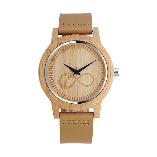 x Orologio Polso Per Uomo Analogico Quarzo Fashion Moda Effetto Legno