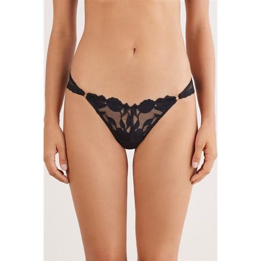 Intimissimi brasiliana stile anni '80 all about flowers nero