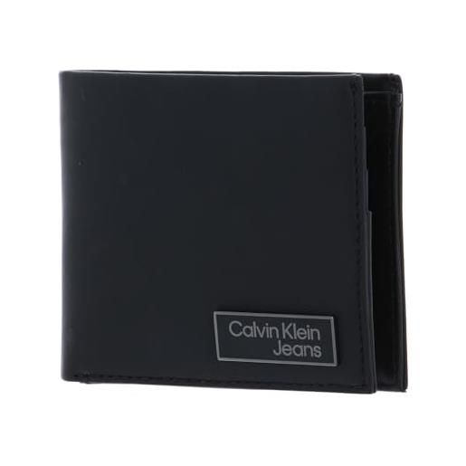 Calvin Klein ckj logo plaque bifold with coin black