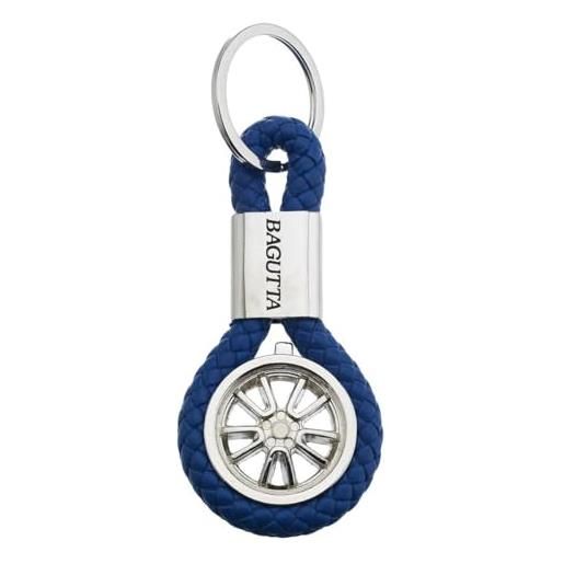 Bagutta portachiavi con ruota e cordone similpelle blu di 9,6 cm Bagutta 2101 bl