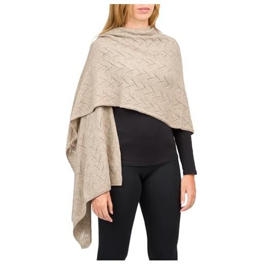 Kemailù clarissa stola pashmina punto operato - donna (beige scuro)
