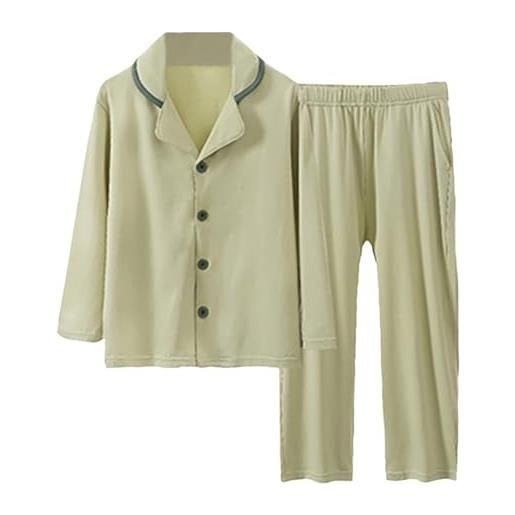 Generisch set di abbigliamento per bambini, top e pantaloni a maniche lunghe, in tessuto morbido e confortevole, colore verde chiaro, 11-14 anni, verde chiaro, 11-14 jaar