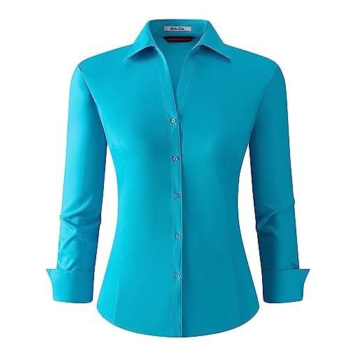 Alex Vando camicia da donna in flanella, vestibilità regular, maniche lunghe con bottoni, camicia a quadri