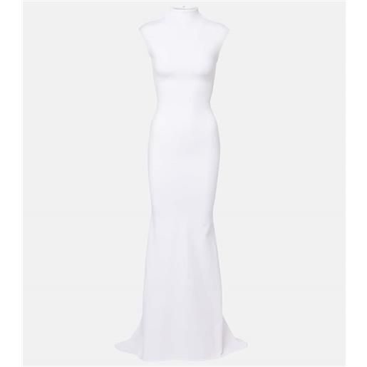 Jacquemus abito lungo alba in crãªpe di jersey