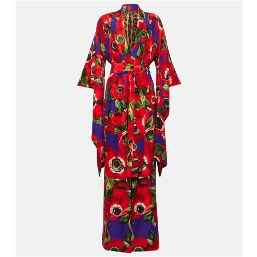Dolce&Gabbana vestaglia in seta con stampa