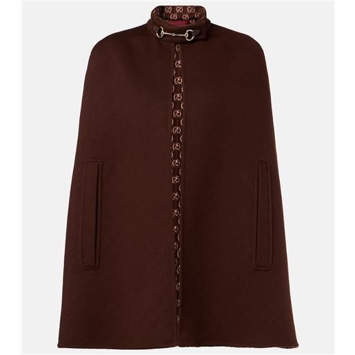 Gucci mantella horsebit in lana