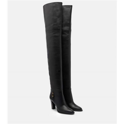 Saint Laurent stivali cuissardes julia 85 in pelle