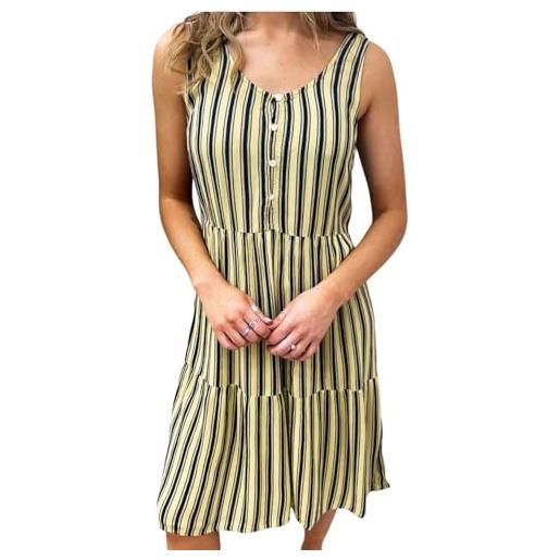 Ichi ihmarrakech aop dr12 vestito, 201830/french vanilla stripe, l donna