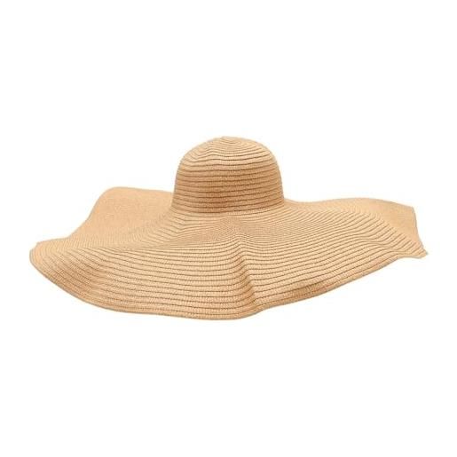 Holibanna cappello da spiaggia oversized con visiera larga protezione uv per donne moda estiva facile da ripiegare