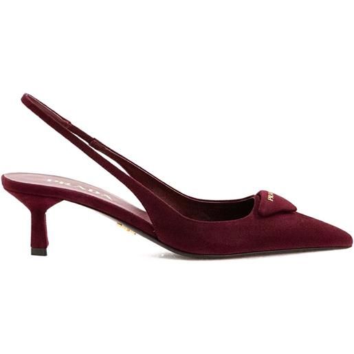 Prada pumps con cinturino posteriore e logo 55mm - rosso