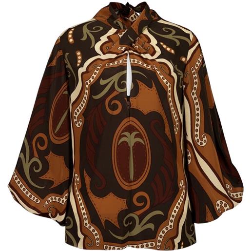 Johanna Ortiz blusa con stampa paisley - marrone
