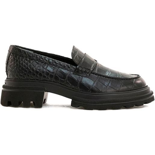 Hogan mocassini goffrati - nero